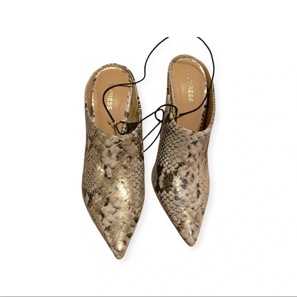 NWT Express Python Mule Heels - Picture 2 of 7